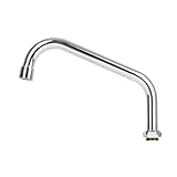 TNROTED 8 Inch Commercial Faucet Spout Replacement with 2.2 GPM Aerator Fits for Most T&S Faucets, 360° Stainless Steel Faucet Swivel Spout for Home Kitchen Sink, Chrome Finish