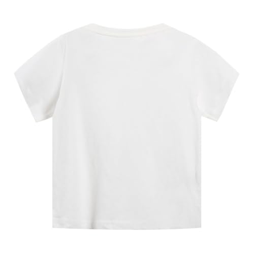 Image of LittleSpring Boys Girls T Shirt Rainbow Striped Cotton Crewneck Tees for Kids Fashion