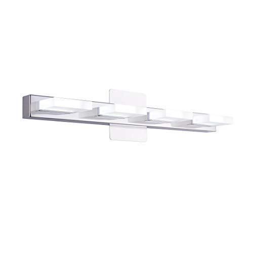 mirrea 24in Modern LED Vanity Light in 4 Lights Stainless Steel and Acrylic 21w Cold White 5000K