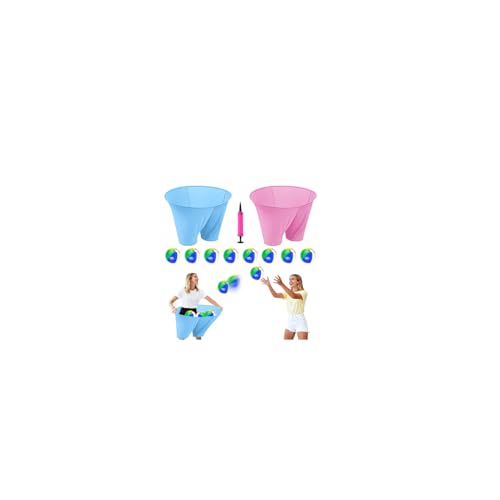 Image of Granny Pants Outdoor Game, 2PCS Granny Pants Game with 8 Bouncy Balls and 1 Air Pump (Random Colors) Granny Pants Yard Game Baby Shower Funny Party Game for Adults & Family, Giant Pants Catch