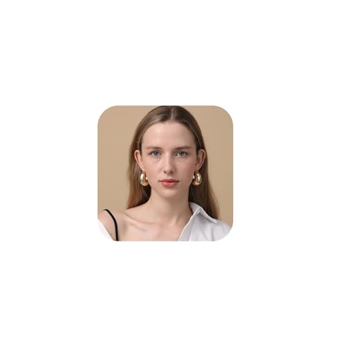 Extra Large Big Drop Earrings for Women, Oversized Chunky Gold Hoop Earrings Lightweight Hypoallergenic Gold Plated Earring Fashion Jewelry