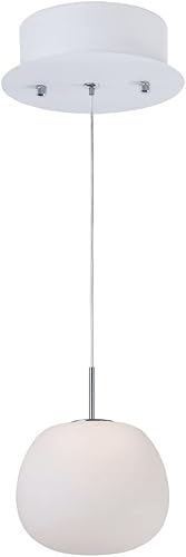 Miniatura 4 de ET2 E21120-11WT Puffs Opal Glass Clouds-Alike LED Mini Lámpara de techo colgante, 1 luz de 4.8 vatios, 6 pulgadas de alto x 6 pulgadas de ancho,
