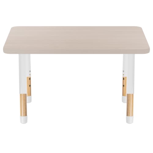 Image of 24 inch x 36 inch Rectangle Kids Classroom Table with Adjustable Chunky Wood Legs
