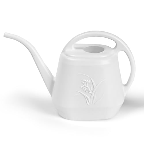 Image of Plastic Watering Can - for Indoor and Outdoor Plant - 1 /2 Gallon - White