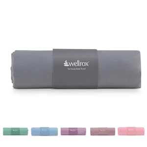 Microfiber Hand Towel- Absorbent Sweat Towels, Workout Towels for Women- Yoga Mat Towel for Pilates, Hot Yoga, Gym Workouts (Grey)