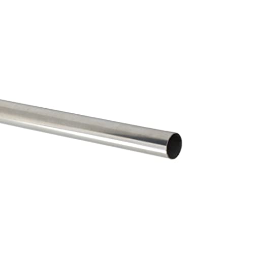 Image of FAPBADRI Curtain Rod /Pipe Heavy Quality Stainless Steel for Home /office door, window, shower, 1 inch diameter (25mm), Color - Silver Chrome Glossy finish, Length - 48 inches (4 feet), 2 Pipes