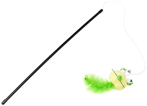 Western Pet PET-383 Brinquedo para Gato Vara, Preto/Amarelo/Verde