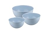 EIN 3-TEILIGES SET MIT 3 RÜHRSCHÜSSELN – das Set umfasst Schüsseln in 3 Größen: 1,5, 3 und 6 l. Sie sind leicht zu reinigen. Du kannst sie einfach mit Wasser und Spülmittel reinigen.