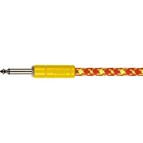 Fender Mononeon Instrument Cable, Straight/Angle, Orange/Yellow Tweed, 10Ft #TOP2
