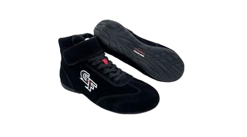 G-FORCE Shoe, G35, Driving, Mid-Top, SFI 3.3/5, Suede/Leather Outer, Fire Retardant Cotton Inner, Black, Size 13, Pair