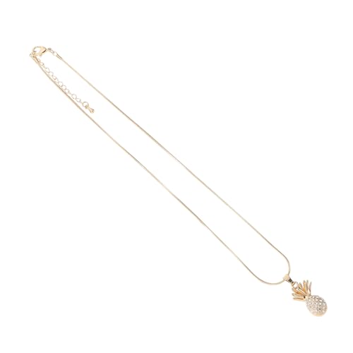 ABOOFAN Collier Pendentif Ananas Or en Alliage avec Cristaux, Léger et Résistant Ambiance Estivale, Bijoux Délicats pour Femmes