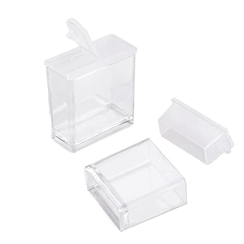 Image of FASHEWELRY 20Pcs 1x1 inch Plastic Flip Top Seed Bead Small Storage Containers Diamond Painting Box Rectangle Transparent Box Organizers for 5D Embroidery Diamond drill, Nail art & Glitter