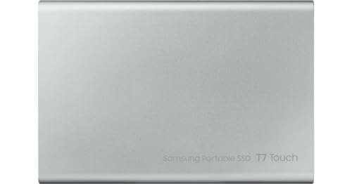 Image of Samsung T7 Touch 500GB Up to 1,050MB /s USB 3.2 Gen 2 (10Gbps, Type-C) External Solid State Drive (Portable SSD) Silver (MU-PC500S)