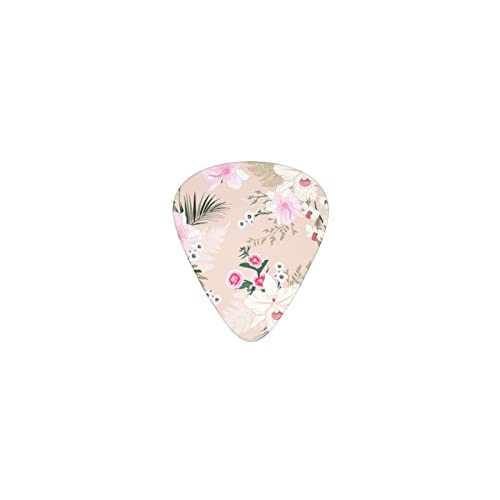 蘭の花 ピンク色 デザインギターピック guitar pick ティアドロップ型 エレキギター/アコースティックギター/クラシックギター/ベース等の練習に最適な12枚セット