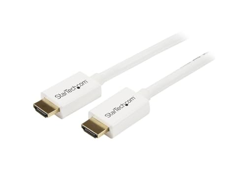 StarTech.com 7m 23 Ft Blanc CL3 Haute vitesse dans le mur HDMI câble - Ultra HD 4k x 2k HDMI câble - HDMI à HDMI M/M - Audio/Vidéo, Gold-Plated (HD3MM7MW) | CL3 Évalué, UHD Haute vitesse HDMI Câble avec Ethernet, 10.2Gbps, HDMI 1.4 Câble d'affichage/vidéo 30AWG