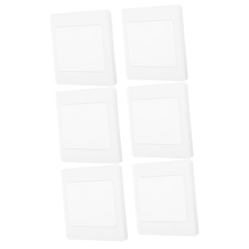 LALAFINA 6 Pcs Type White Wall Plate Cover Moisture Resistant Junction Box Renovation Filler Panel Quick Installation for Home Office School Use