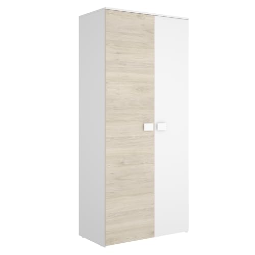 DEKIT GRUPO RIMOBEL DINA - Armario DINA con dos puertas - BLANCO / NATURAL - 205 x 90 x 52