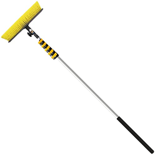MMOU Photovoltaik Reinigungsbürste, 40 cm Wasserspray-Photovoltaik-Reinigungsbürste, Teleskopstange aus Aluminium, Reinigung von Solar-PV-Modulen (Size : Faucet Style 4.8m(16ft))