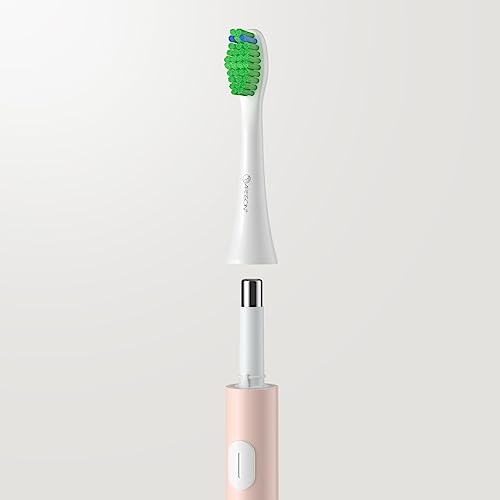 Image of Arisson Sonic Electric Toothbrush for Adults and Kids with 4 Brush Heads, Type C Fast Charging, 40,000 VPM, 3 Mode with 2 Minutes Smart Timer, 1.6 Oz-White on Desert Sand