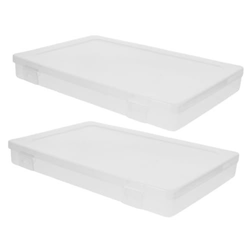 VILLFUL 2pcs Transparent Document Holder Box with Snap-Tight Buckle for Organizing Files Papers and Money Plastic Storage for Home Office and Travel