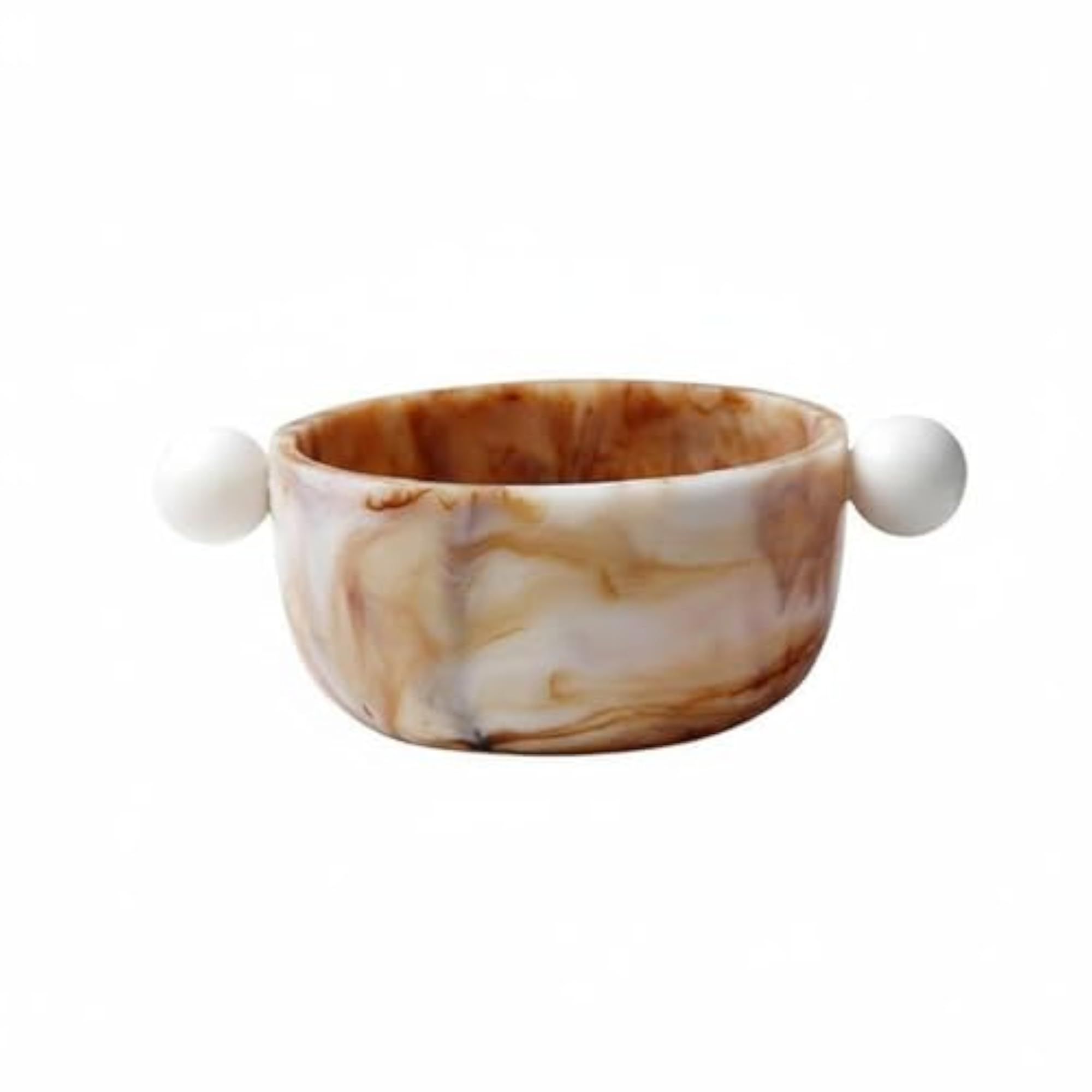 Imitation Ox-Bone Resin Bowl, Transparent Marbled Design