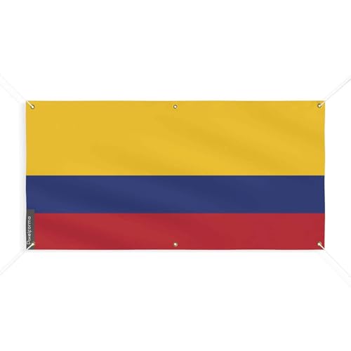 Drapeau de la Colombie à 6 oeillets en taille M avec finitions soignées