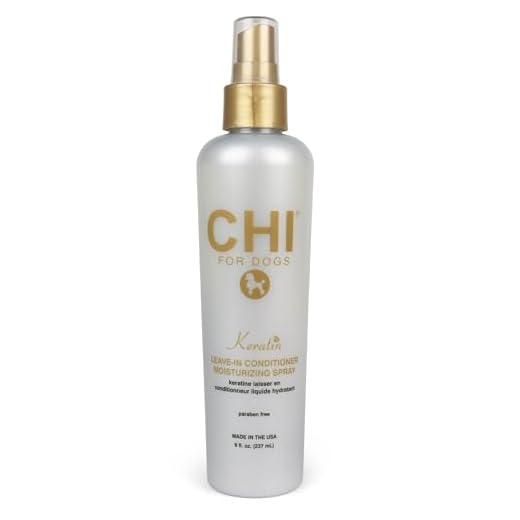 CHI For Dogs Keratin Leave In Conditioner Moisturizing Spray, 8 oz Paraben Free & pH Balanced for Dogs Made In the USA, Clear (FF9281)