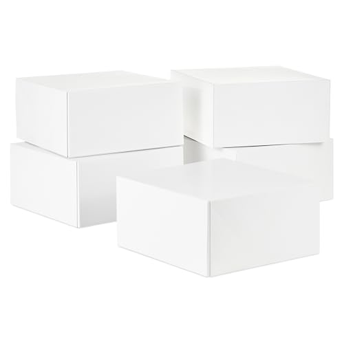 Hallmark 8" Square Gift Boxes with Lids (5 White Gift Boxes) for Christmas, Birthdays, Holidays - Image 5