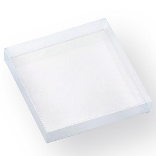 【5個】透明クリアボックス(かぶせ式) 15×15×2.5cm【 フタ かぶせ式 ギフトボックス 透明 箱 ラッピング クリアケース ストア・エキスプレス 】 61-820-55-4_36092-3356