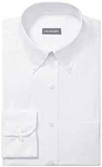 Van Heusen Men's Men's Pinpoint Regular Fit Solid Button Down Collar Dress Shirt Dress Shirt