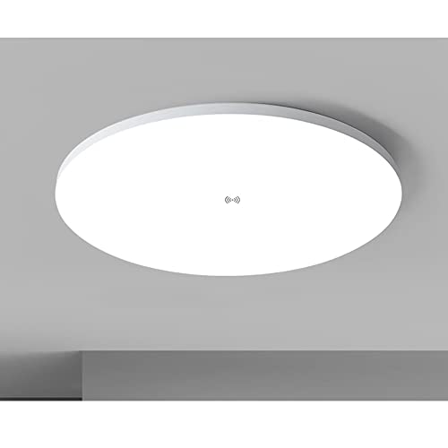 Lámpara de techo de montaje empotrado LED 40W 4400lm φ37cm Iluminación de techo súper delgada 6000K Lámpara de techo de perfil bajo de luz fría control de luz inteligente y detección de movimiento Cover