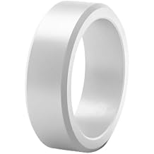 ThunderFit Silicone Rings for Men, Flat Top Angled Edge Rubber Wedding Bands 9.8mm Wide 2mm Thick - 1/4/7 Variety Multipack