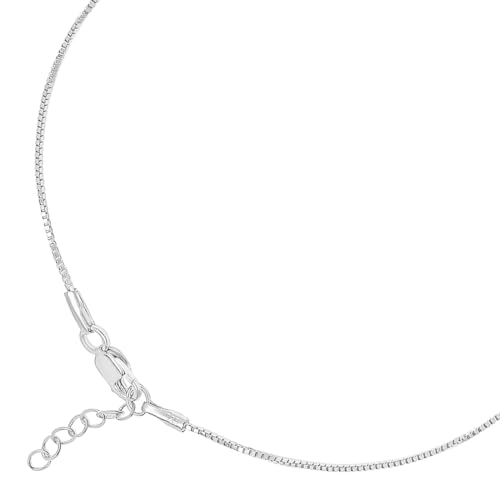 Image of ZAVYA 925 Sterling Silver Modest Minimal Rhodium Plating Anklet (Pair) | Gift for Women & Girls | With Certificate of Authenticity & 925 Stamp|Mother's Day