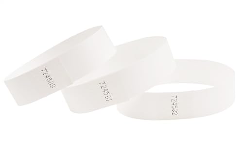 CINTAPUNTO - 500 Pulseiras de papel para eventos festa discoteca - identificativas - pulseiras - pulseira de identificação festival - pulseira fluorescente néon - festival wristband - White