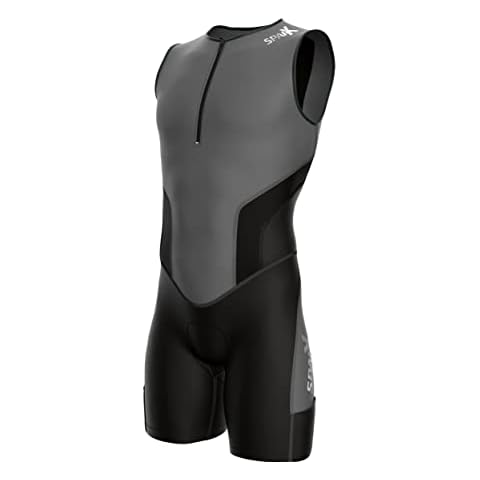 Sparx X Triathlon Suit Men Racing Tri Cycling Skin Suit Bike Swim Run (Gray_Elite, Medium) Cover