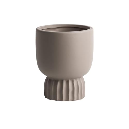 Maceta Macetas redondas de base alta, macetas de cerámica con forma de taza, for sala de estar, alféizar de ventana, decoración de jardín, maceta interior y exterior (3 tamaños) Maceta(Grande)