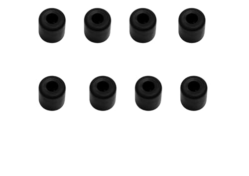 Image of Penn Elcom Small Black Rubber Feet with Steel Washer - Set of 8 | Protective Bumper for Electronics, Cabinets, Cases & Furniture | Anti-Slip, Vibration-Resistant (O - 25.4mm, H - 25.4mm)