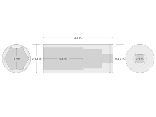 Image of TEKTON 3 /8 Inch Drive x 15 mm Deep 6-Point Socket | SHD13115