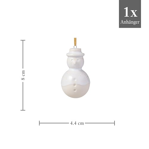 Like. by Villeroy & Boch – Winter Glow Ornament Schneemann Beige, Baumschmuck, Weihnachtsdekorationen, Deko Weihnachten, Christbaumschmuck, Premium Porzellan – Bild 5