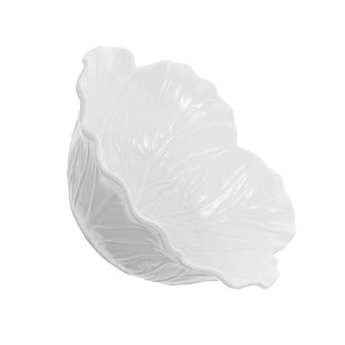 VERDANVERSE Vassoio Da Pranzo Creativo Ciotola Per Servire La Frutta Ciotola Di Cavolo Ciotola Di Cereali in Porcellana Simpatica Zuppiera Insalatiera Decorativa Coppa Gelato Ceramica Bianca