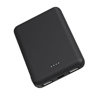 Laser 5000mAh Powerbank Dual USB-A, USB C Charger Ports, 118g Portable Charger, LED Display, 10W, 3-in-1 Cable, Compatible for iPhone15/14/13/12/Pro Max, Samsung, iPad, Apple Watch, Tablet - Charcoal