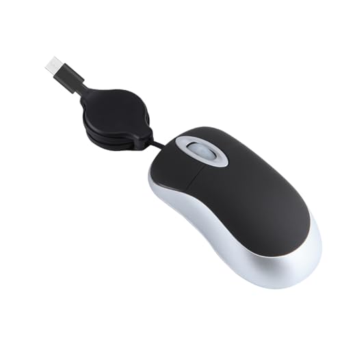 Mini mouse cablato portatile ottico da 1000 DPI Mouse compatto da viaggio USB per Nero