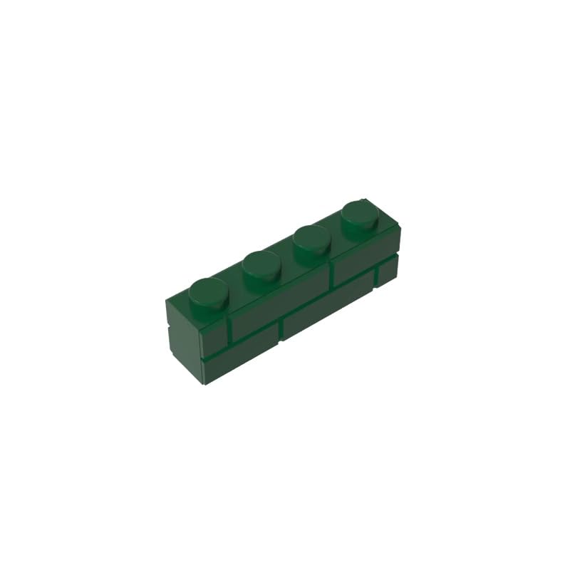 Gobricks 15533 Basic Bricks Brick Special 1x4 with Masonry Brick Profile 50 Pieces GDS-632 Compatible with Lego Building Blocks Color:Dark Green โ image 1