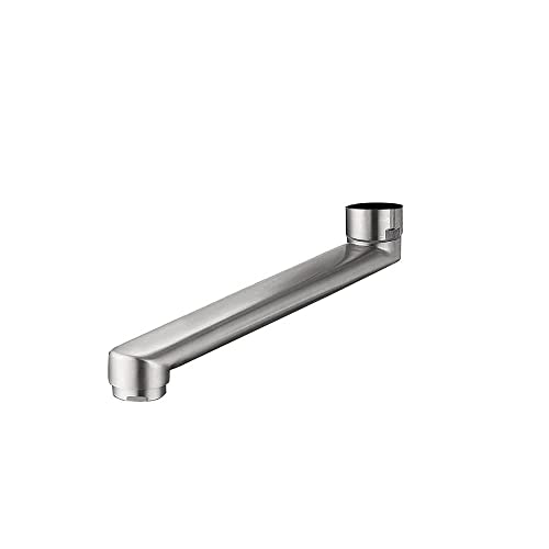 HomeLava Bec 22,5cm de long bec orientable robinet orientable pour montage mural droit longueur totale, inox brossé Cover