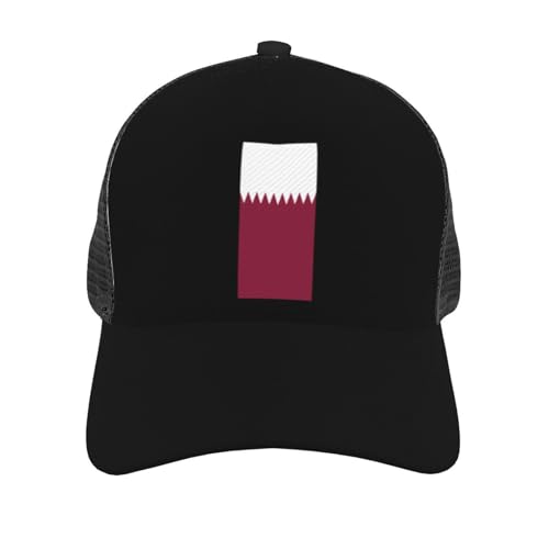 Flag of Qatar Mesh Baseball Cap - Classic Adjustable Peak Cap, Trucker Hat for Men & Women2