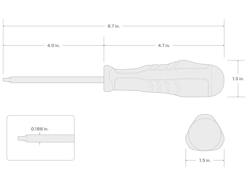 Image of TEKTON S1 High-Torque Black Oxide Blade Screwdriver | 26821 | Made in USA