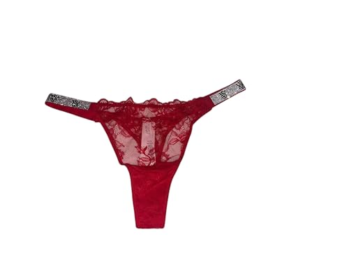 Victoria's Secret Shine Strap Very Sexy Lace Thong Panty Color Red New