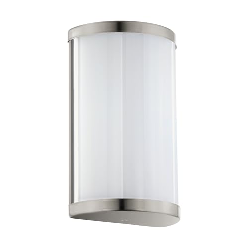 EGLO LED Wandlampe Pedristella, 2 flammige Wandleuchte, Wandbeleuchtung für Innen aus Metall und Kunststoff, Wohnzimmerlampe in Nickel-Matt, Weiß, LED Flurlampe warmweiß EGLO LED Wandlampe Pedristella, 2 flammige Wandleuchte, Wandbeleuchtung für Innen aus Metall und Kunststoff, Wohnzimmerlampe in Nickel-Matt, Weiß, LED Flurlampe warmweiß