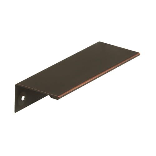 Image of Amerock Edge Pulls 3-3 /4 inch (96mm) Center-to-Center Oil-Rubbed Bronze Cabinet Edge Pull - 10 Pack