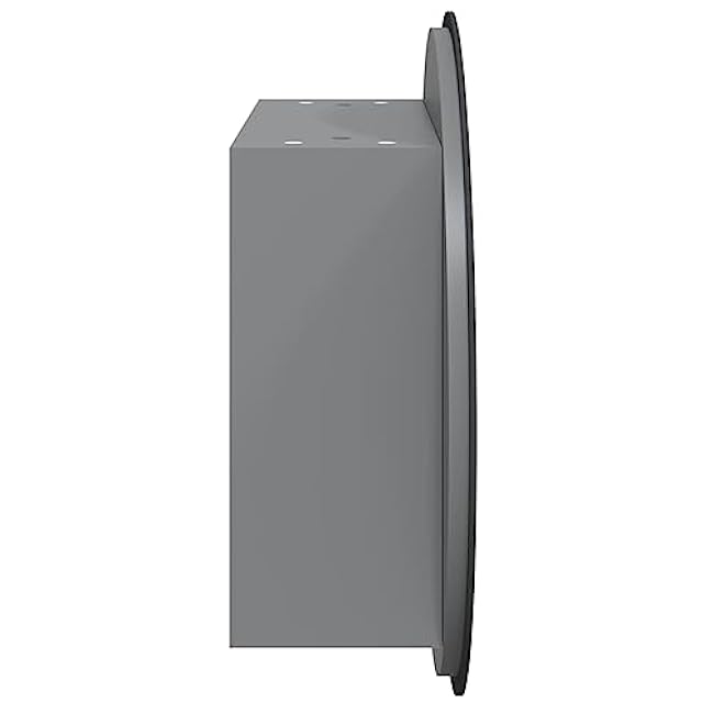 Maximize Bathroom Space with LED Bathroom Cabinet and Round Mirror, Ample Storage with USB Interface, Gray